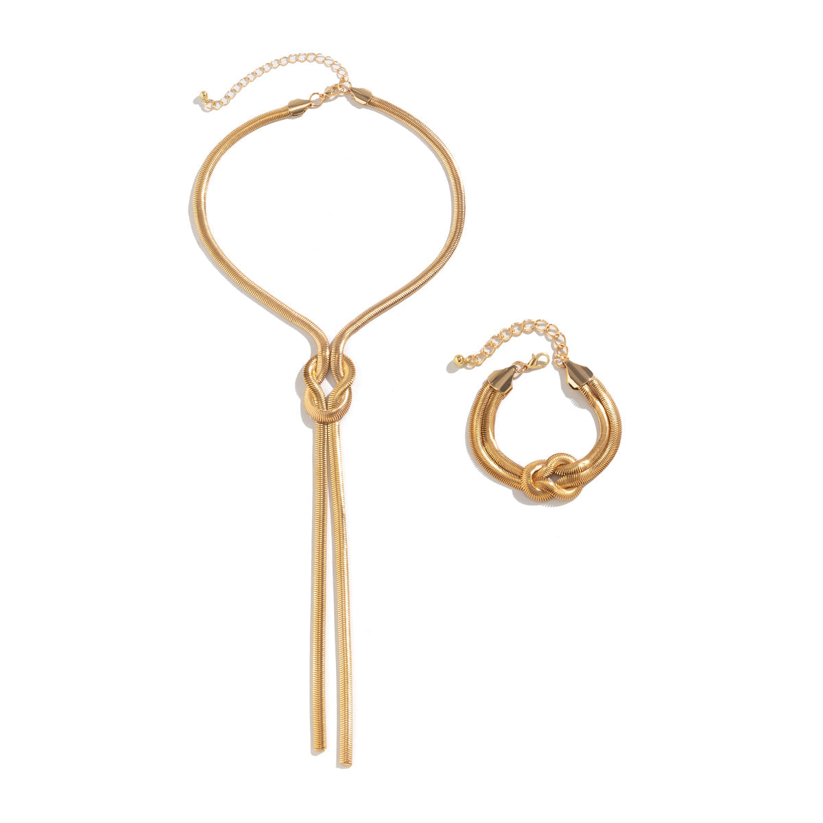 2-Piece Snake Chain Jewelry Set – Necklace & Bracelet for Women