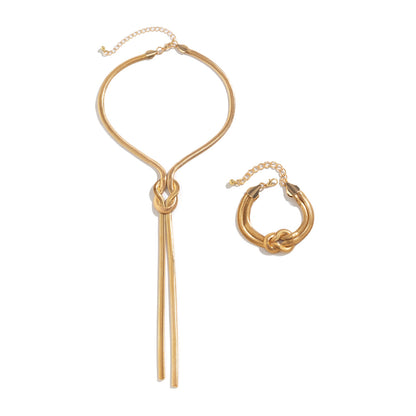 2-Piece Snake Chain Jewelry Set – Necklace & Bracelet for Women