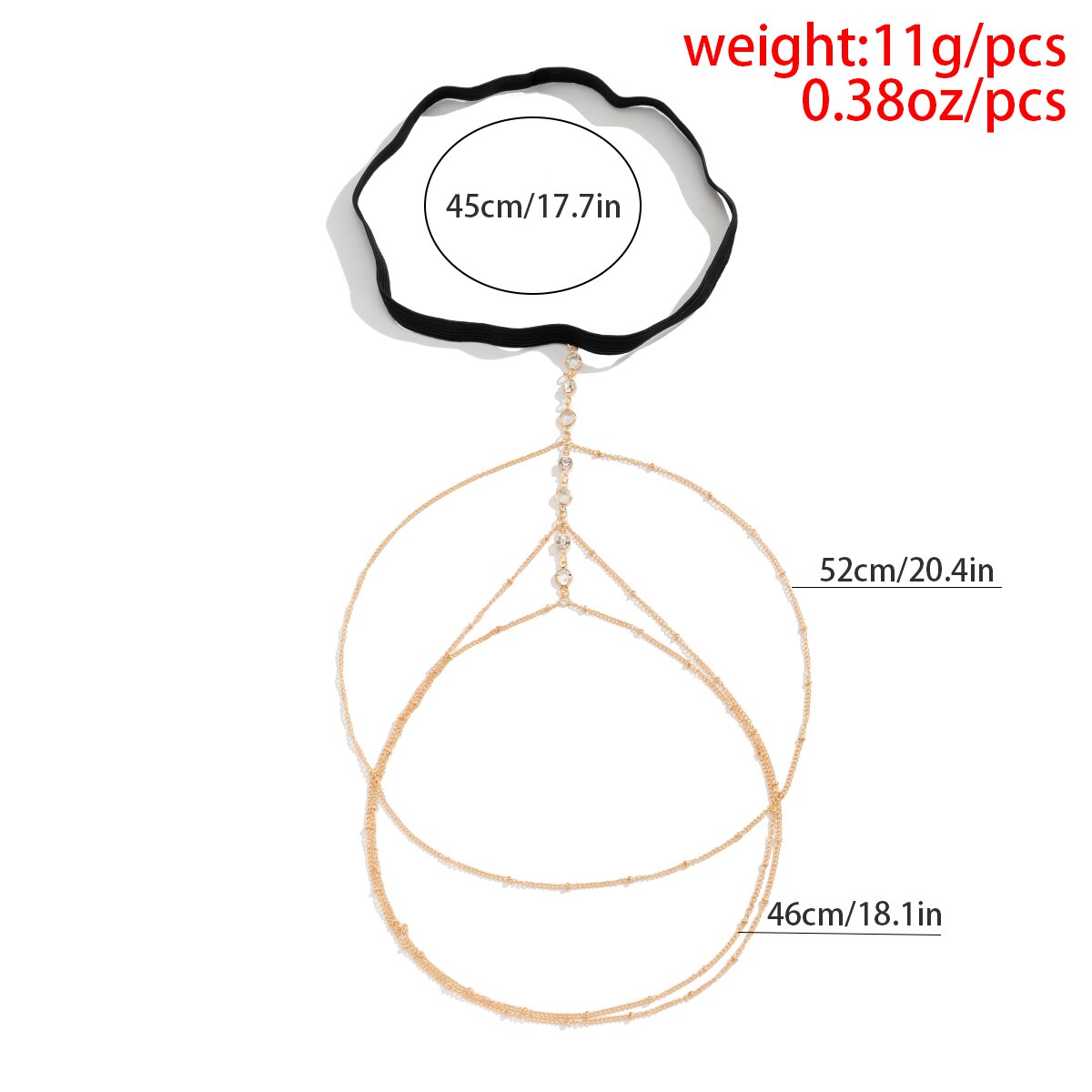 Boho Crystal Thigh Chain – Adjustable Tassel Body Jewelry